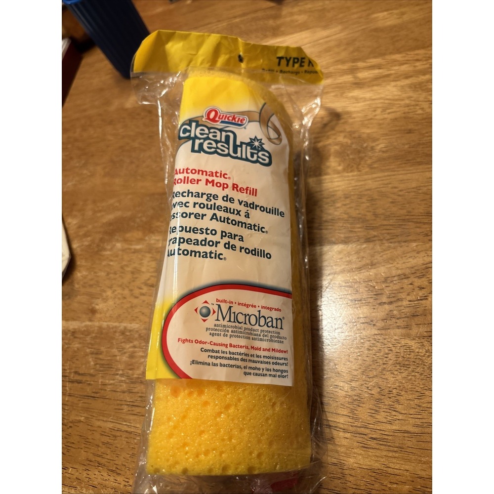 NEW‎ Old Stock 2014 Quickie Sponge Mop Refill Type H Microban 0472CRMB-05 USA